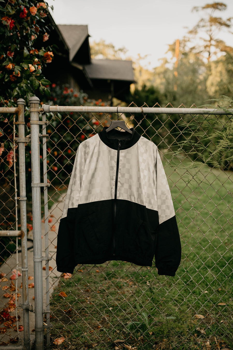 Silver Checkered Track Jacket